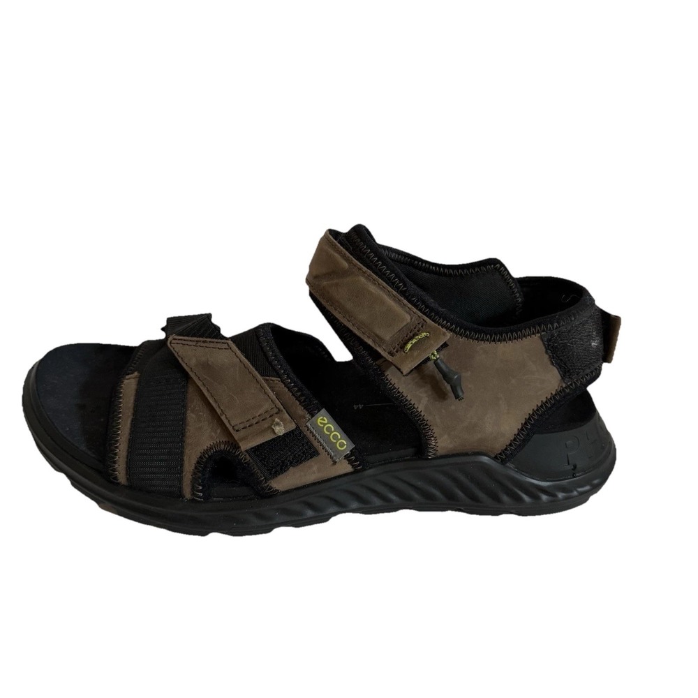 ECCO Exowrap Sandals Men 10 Brown Black Outdoor Sport Hook Loop 3 Strap - Picture 6 of 10